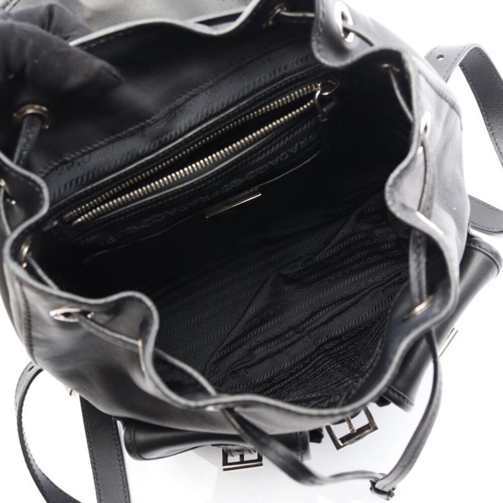 Prada Triangle Logo Leather Backpack - image 3